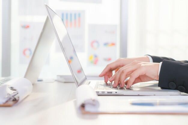 closeup of business woman hand typing on laptop keyboard 1232 2750 1