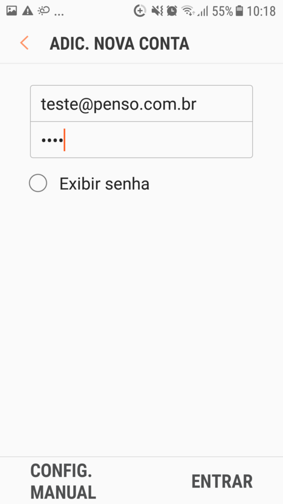 como configurar seu e-mail no celular android