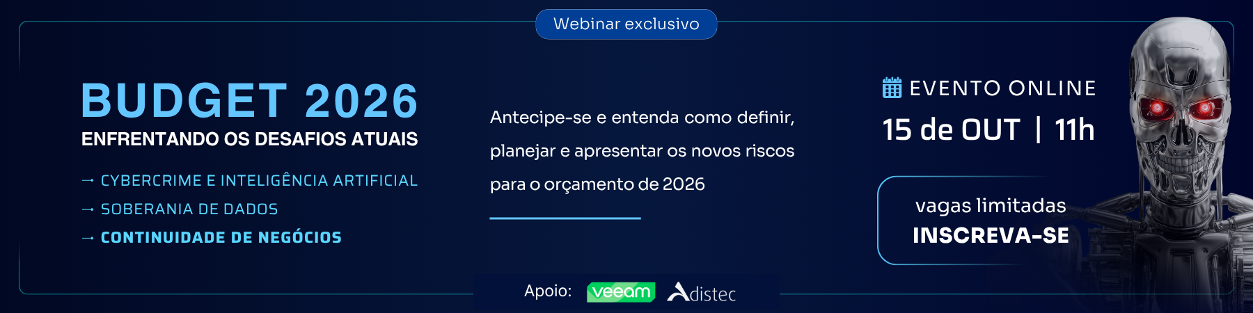 Webinar Budget 2026 - Últimas vagas